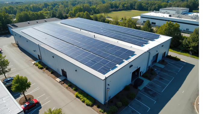 mise en situation installation solaire sur un batiment